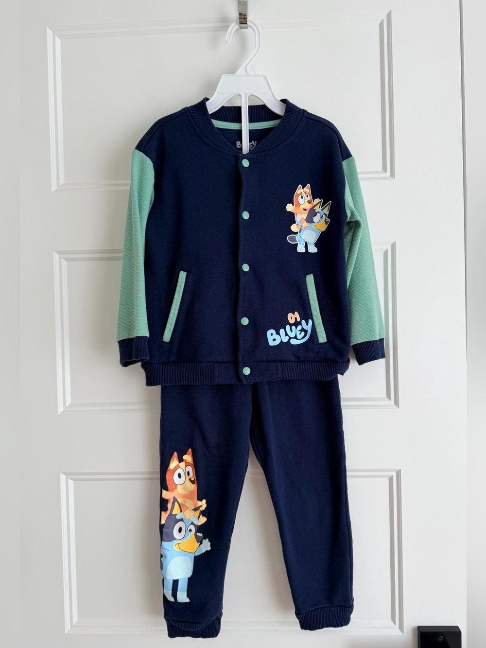 Kids Navy and Mint Cartoon Matching Set